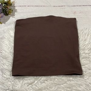 Aritzia Babaton Chocolate Brown Contour Tube Crop Top